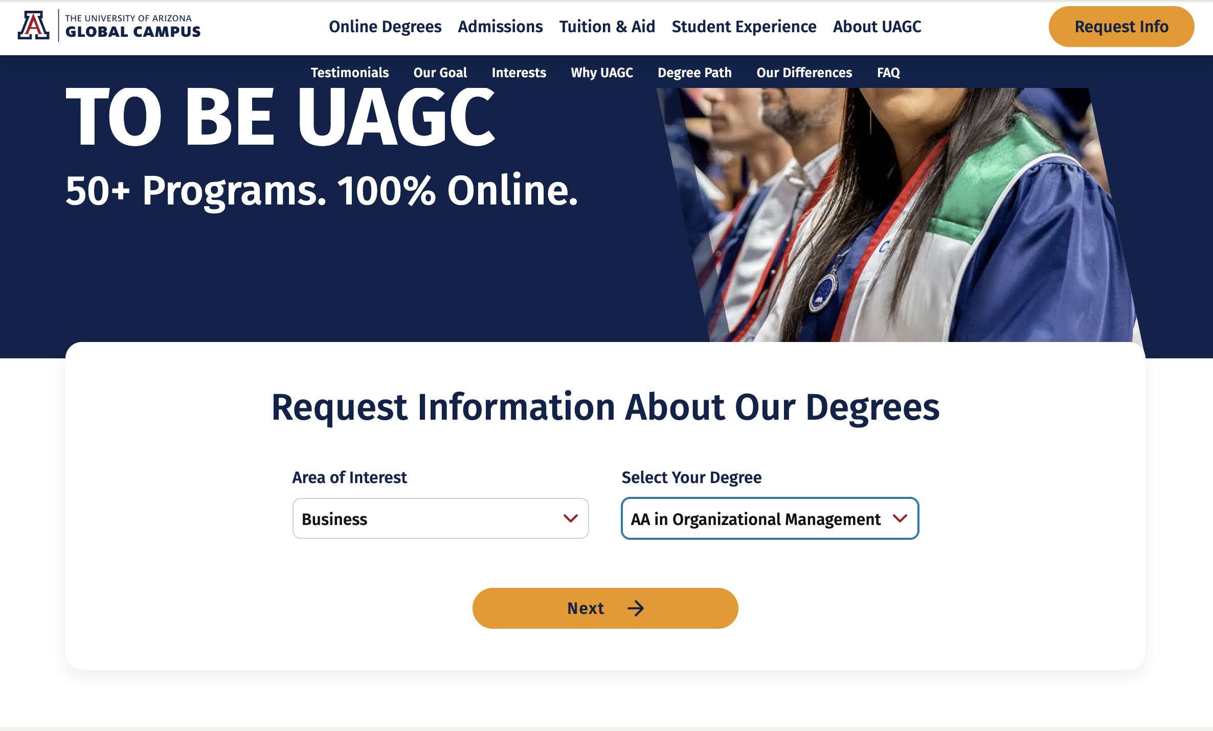 UAGC On-Page RFI Step 1
